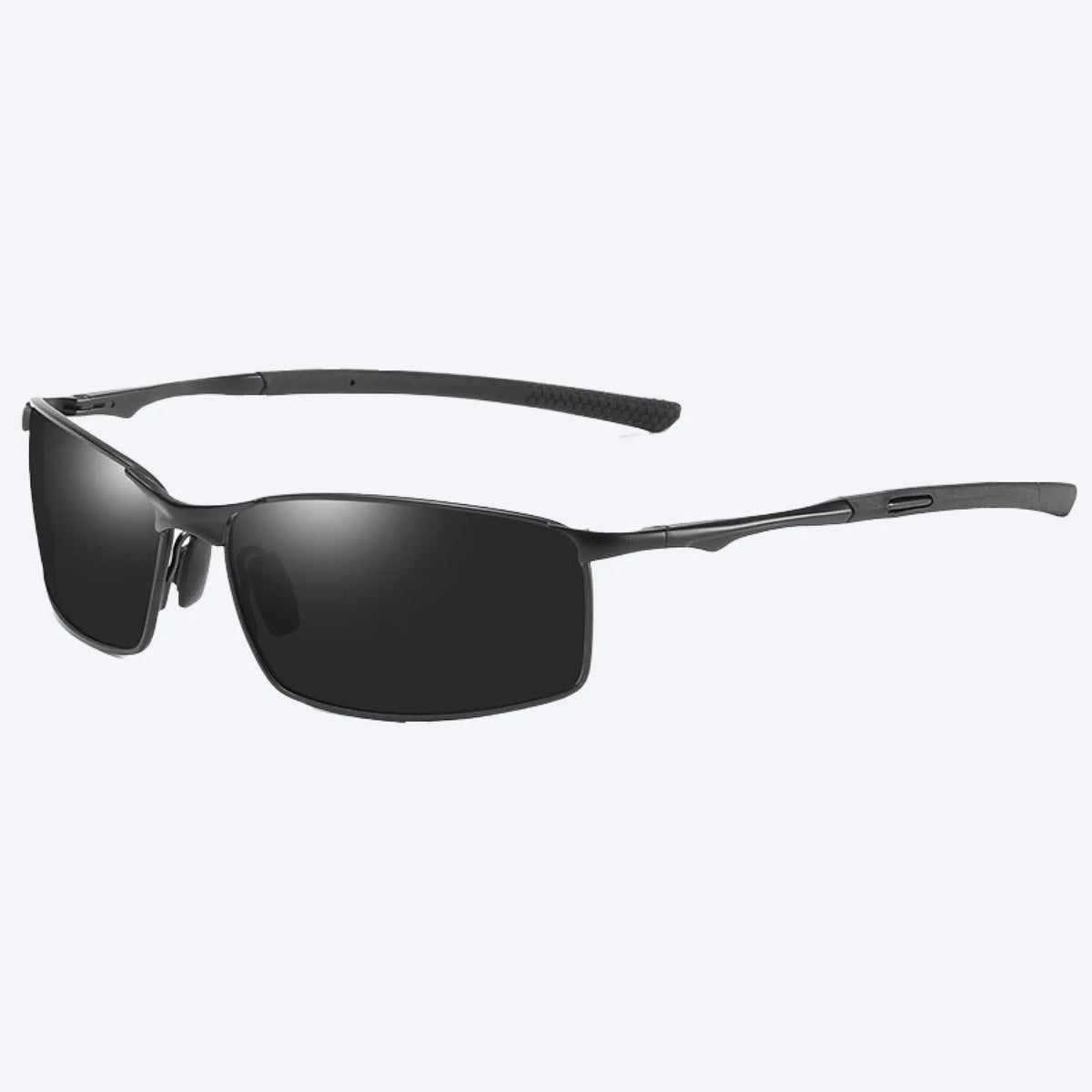 New Season Al-Mg Sport Men Polarized Sunglasses Ultra Light UV Protection  Shades For Driving Cycling Fishing Golf (Black Gray)