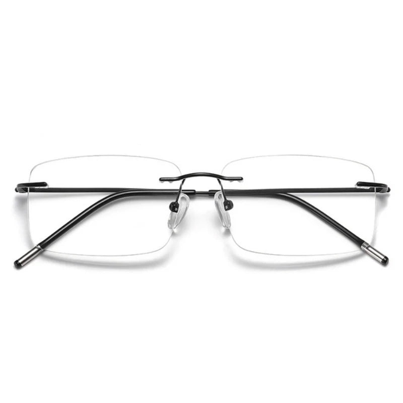 Ultra-light Anti-blue light Progressive Multifocal Memory Titanium Rimless Reading Glasses