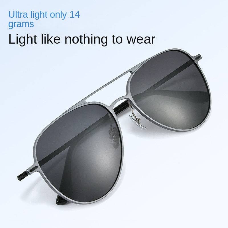 Ultralight Aluminum Magnesium Polarized Sunglasses Double Beam Aviator ...