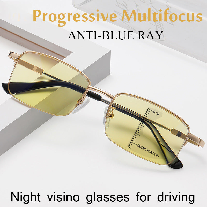 Night Vision Progressive Multifocal Reading Glasses for Driving