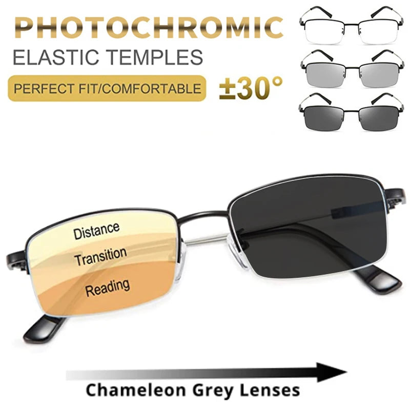 Multifunction Photochromeic Progressive Reading Glasses Driving Sunglasses - SunRay Glasses