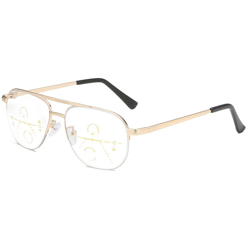 Near-far dual-purpose multi-focus Progressive Anti-Blue Ray Reading Glasses