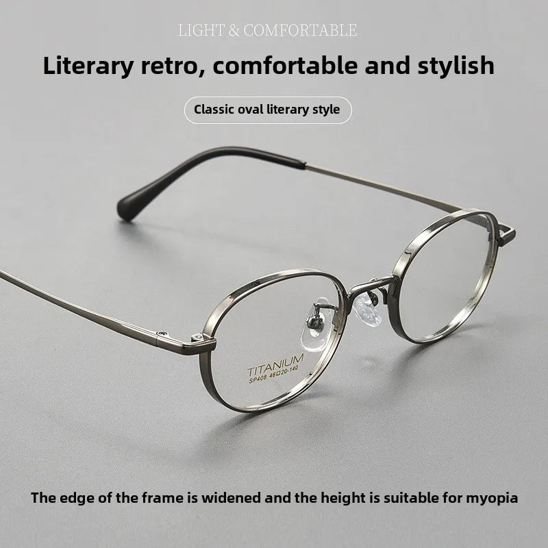 New Pure Titanium Oval Progressive Photochromic Reading Glasses - SunRay Glasses