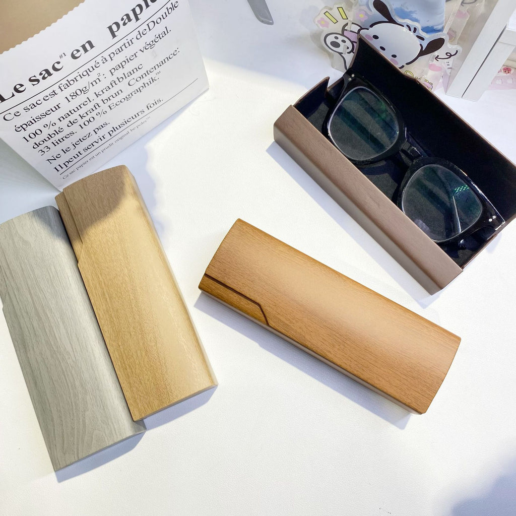 Wood Grain Glasses Case