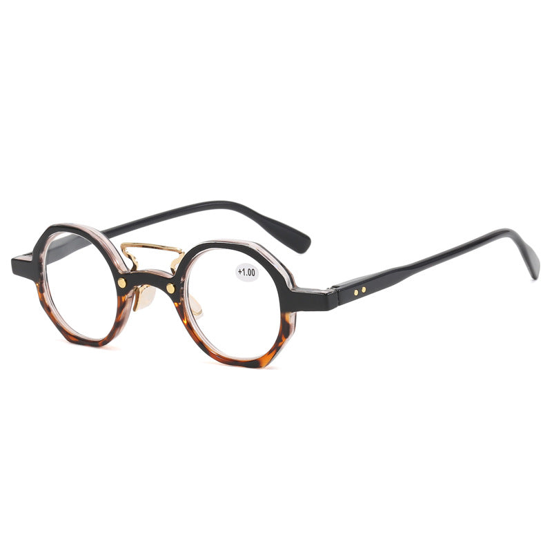 Retro Small Round Frame High Quality Spring Legs HD Reading Glasses - SunRay Glasses