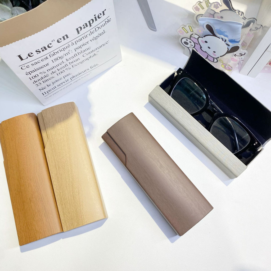 Wood Grain Glasses Case