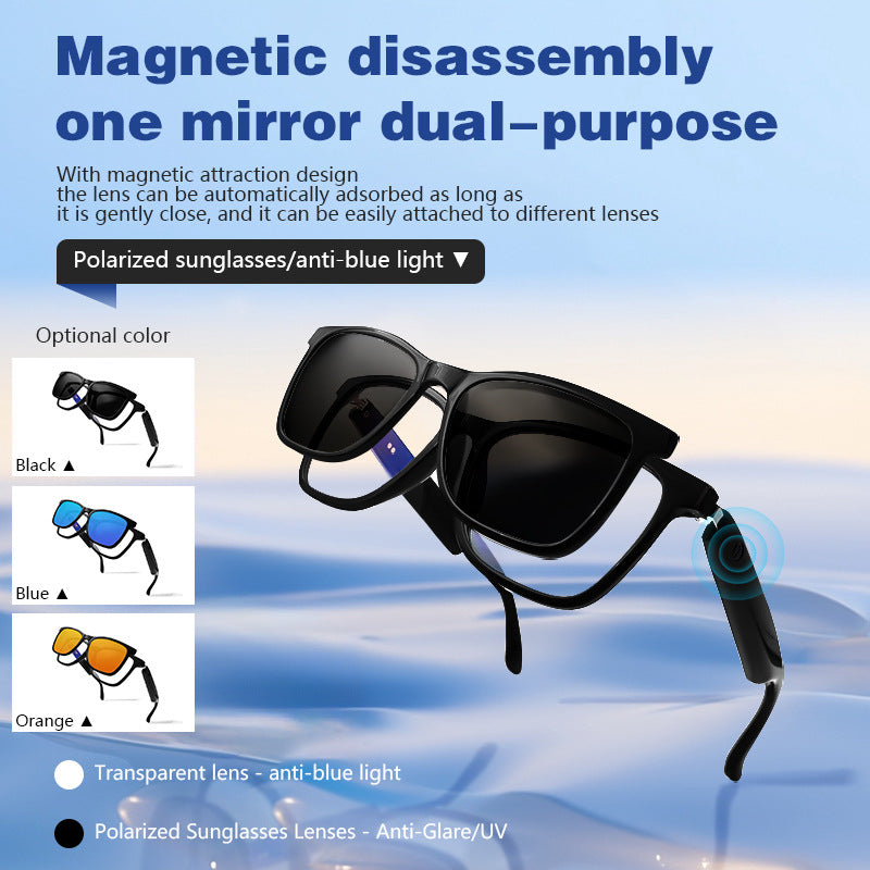 Magnetic Bluetooth Smart Glasses, UV Protection, Multi-purpose for Listening To Music and Making Calls - SunRay Glasses