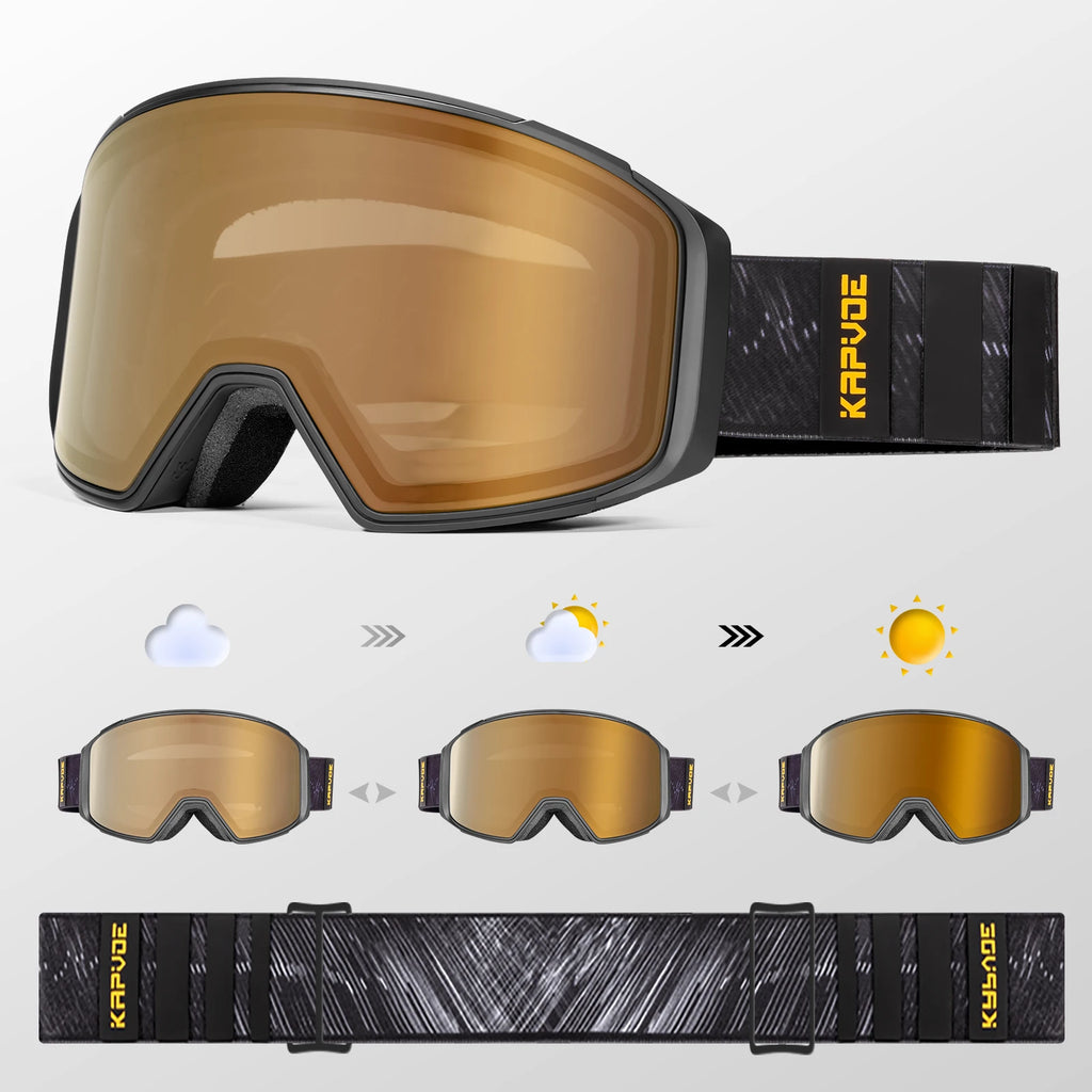 Outdoor Photochromic Magnetic Attraction Lens High Quality Snowboard Glasses Snow Ski Goggles