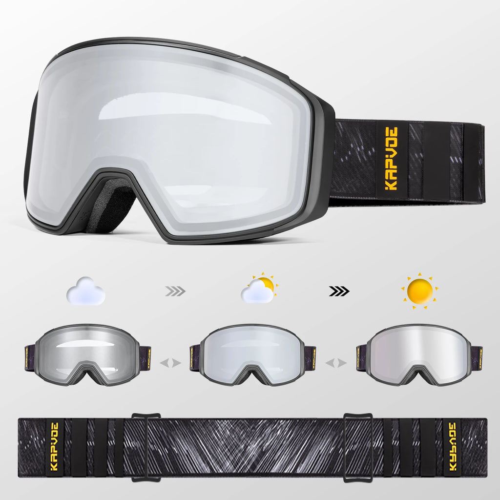 Outdoor Photochromic Magnetic Attraction Lens High Quality Snowboard Glasses Snow Ski Goggles