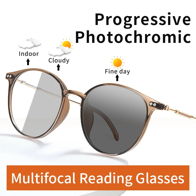 Photochromic Progressive Lightweight Anti-Glare Reading Glasses - SunRay Glasses