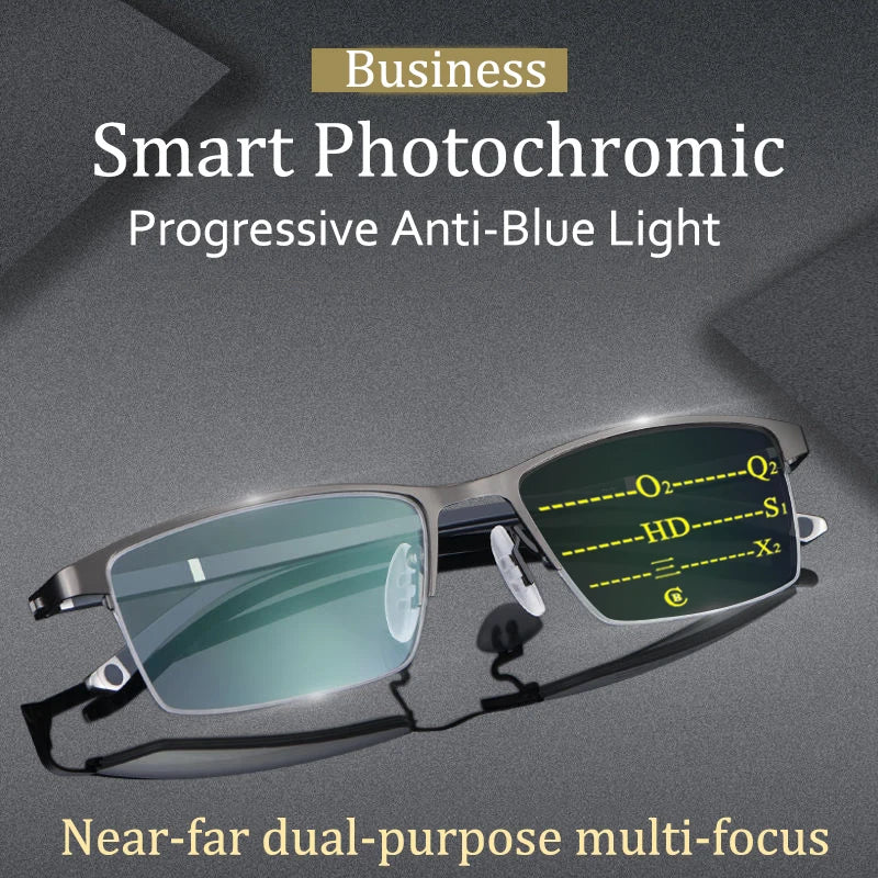 Progressive Multifocal Photochromic Reading Glasses - SunRay Glasses