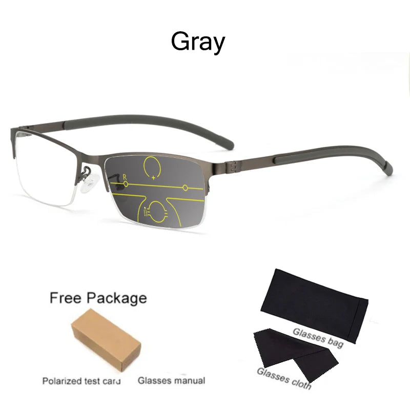 Progressive Photochromic Multi-focus Anti Blue Ray Resin Lense Reading Glasses