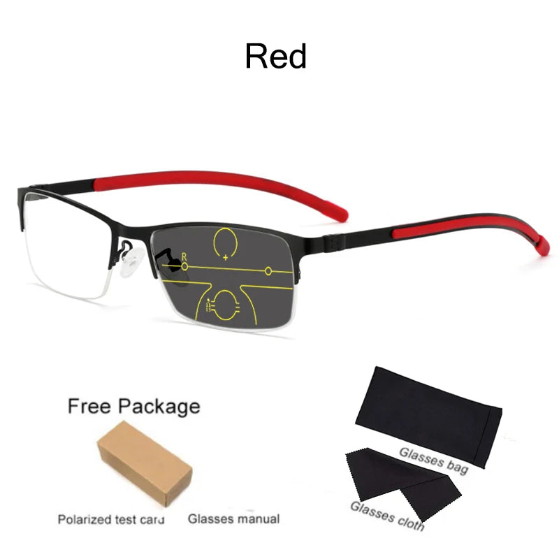 Progressive Photochromic Multi-focus Anti Blue Ray Resin Lense Reading Glasses