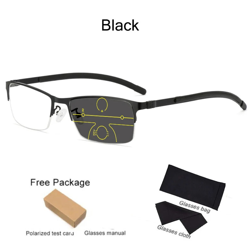 Progressive Photochromic Multi-focus Anti Blue Ray Resin Lense Reading Glasses