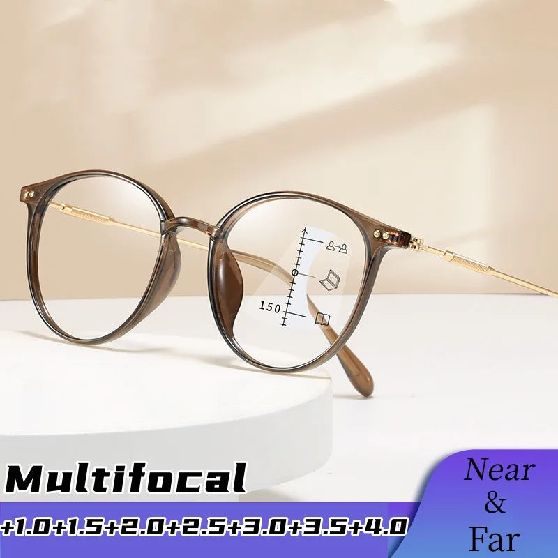 Retro Ultralight Multifocal Progressive Anti-blue Light Near Far Reading Glasses - SunRay Glasses