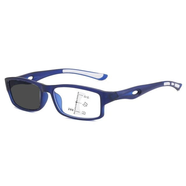 Sports Photochromic Multi-focal Anti-blue Light Reading Glasses