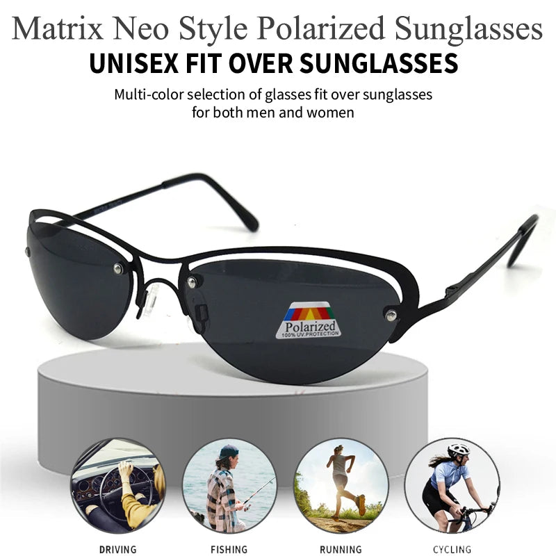 Titanium Ultralight Rimless Matrix Trinity Polarized Sunglasses - SunRay Glasses