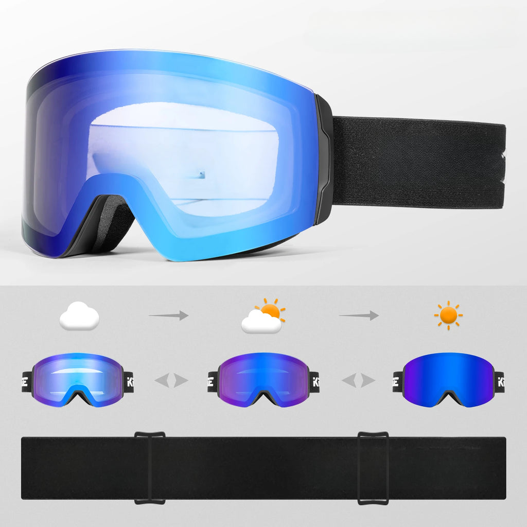 Outdoor Photochromic Magnetic Attraction Lens High Quality Snowboard Glasses Snow Ski Goggles