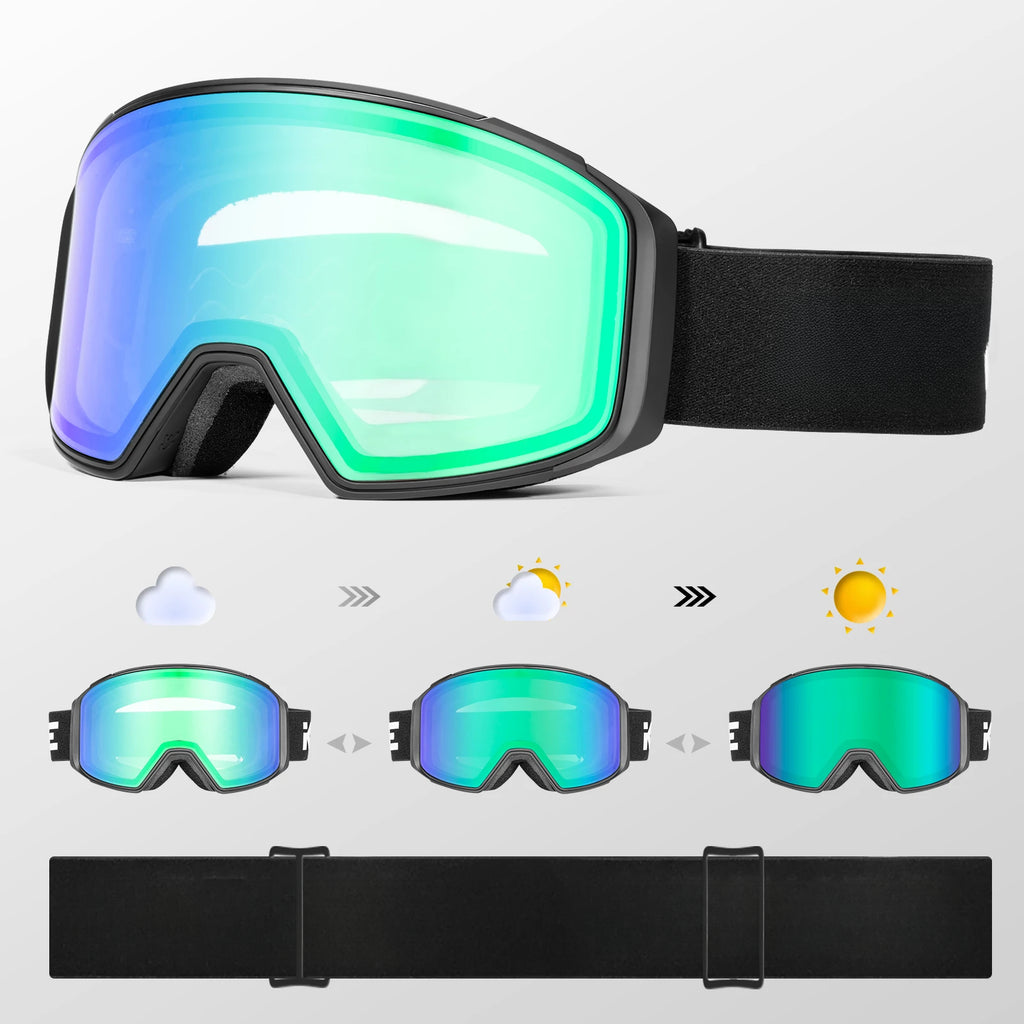 Outdoor Photochromic Magnetic Attraction Lens High Quality Snowboard Glasses Snow Ski Goggles