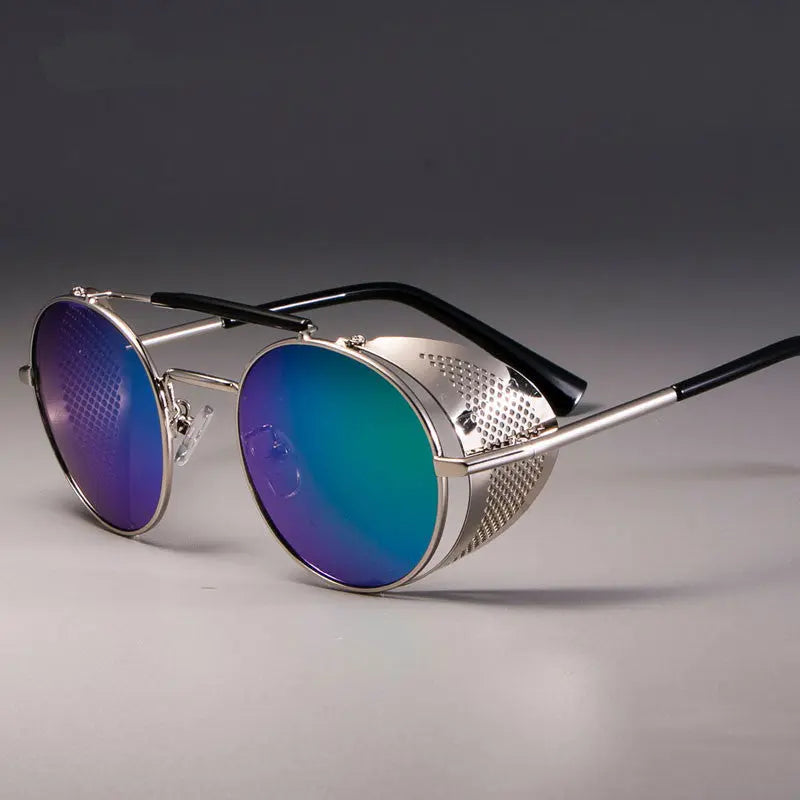 SilverPunk Round Sunglasses Prince Mirror Glasses Retro Sunglasses Men –  Three Lifetimes Online